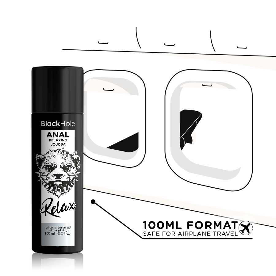 BLACK HOLE - ANAL RELAXING JOJOBA RELAX SILICONE BASE 100 ML - My naughty haven #
