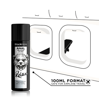 BLACK HOLE - ANAL RELAXING JOJOBA RELAX SILICONE BASE 100 ML - My naughty haven #