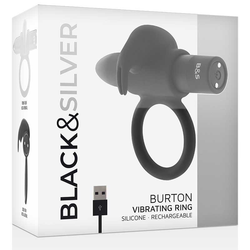 BLACK&SILVER - BURTON RING 10 VIBRATION MODES BLACK - My naughty haven #