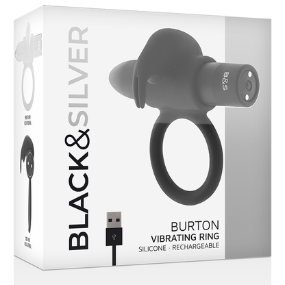 BLACK&SILVER - BURTON RING 10 VIBRATION MODES BLACK - My naughty haven #