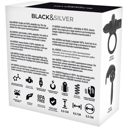 BLACK&SILVER - BURTON RING 10 VIBRATION MODES BLACK - My naughty haven #