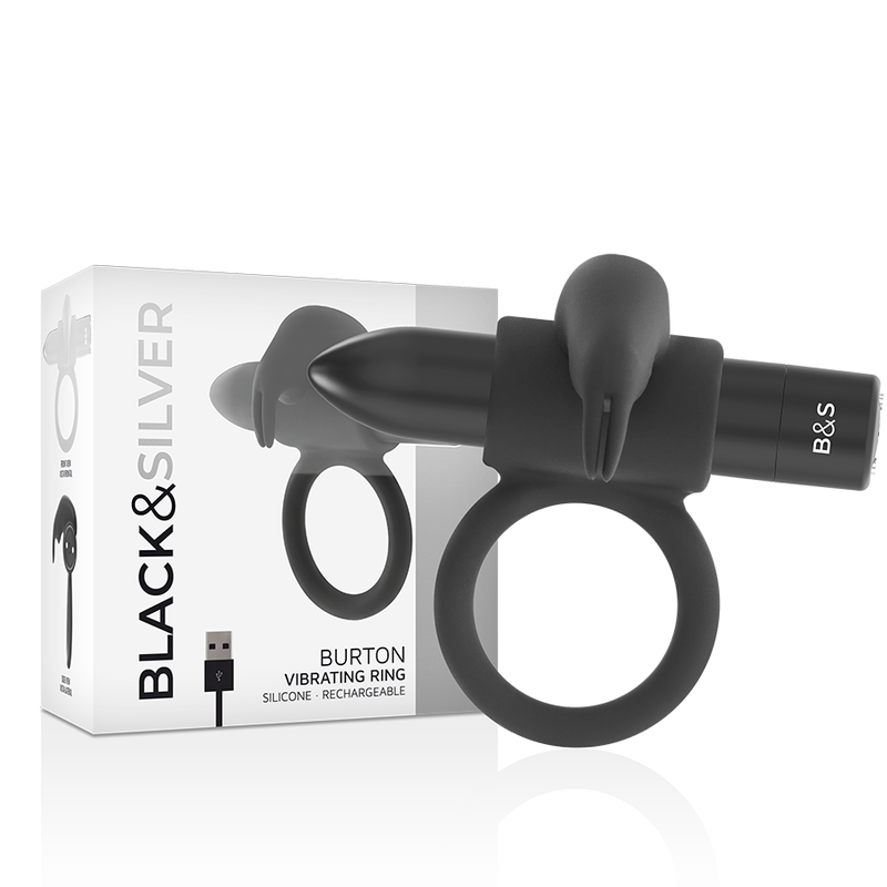 BLACK&SILVER - BURTON RING 10 VIBRATION MODES BLACK - My naughty haven #
