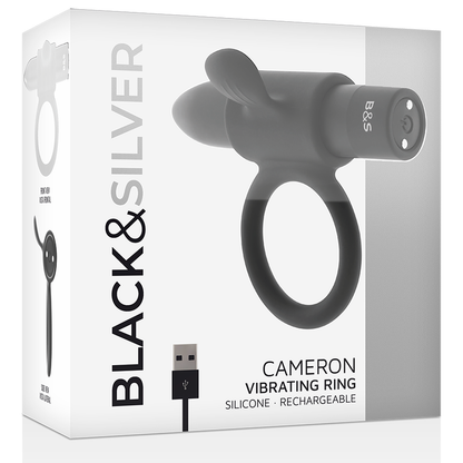 BLACK&SILVER - CAMERON BLACK RECHARGEABLE RING - My naughty haven #