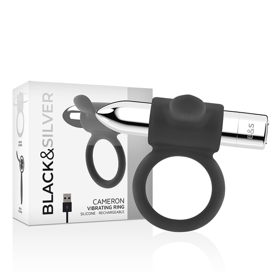 BLACK&SILVER - CAMERON RECHARGEABLE RING SILVER - My naughty haven #