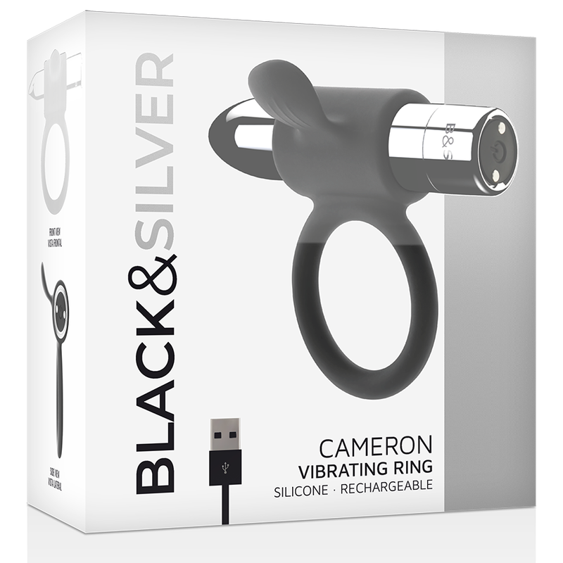 BLACK&SILVER - CAMERON RECHARGEABLE RING SILVER - My naughty haven #