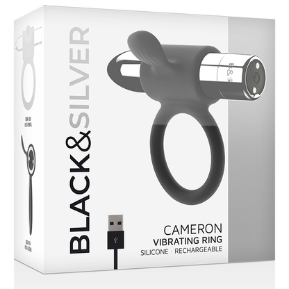 BLACK&SILVER - CAMERON RECHARGEABLE RING SILVER - My naughty haven #
