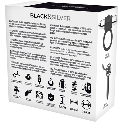 BLACK&SILVER - CAMERON RECHARGEABLE RING SILVER - My naughty haven #