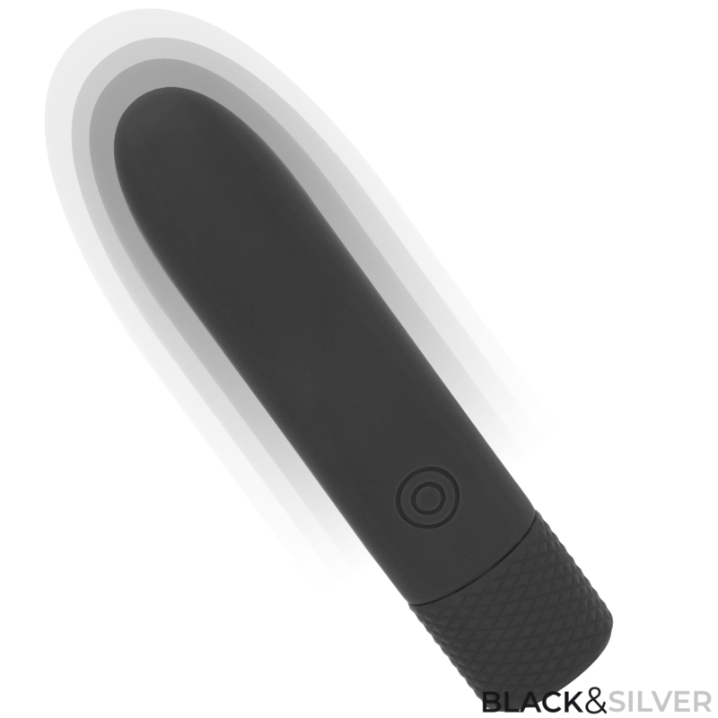 BLACK & SILVER - GERI USB RECHARGEABLE VIBRATING BULLET 8 VIBRATIONS BLACK 10 X 2.2 CM - My naughty haven #