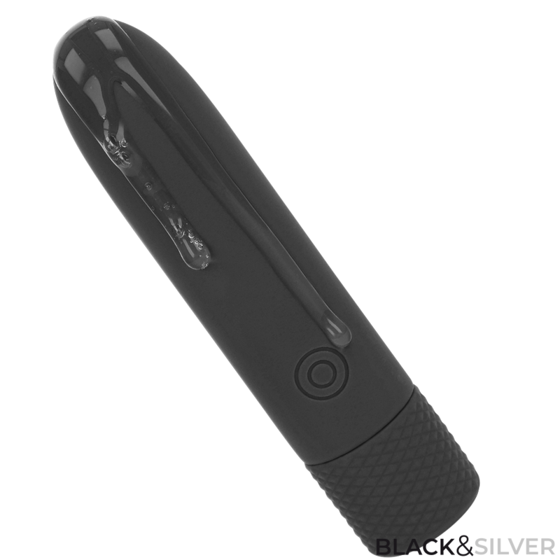 BLACK & SILVER - GERI USB RECHARGEABLE VIBRATING BULLET 8 VIBRATIONS BLACK 10 X 2.2 CM - My naughty haven #