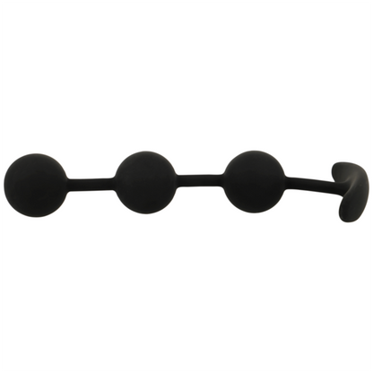 BLACK&SILVER - HARRY ANAL ROSARY 3 SILICONE SPHERES 14 CM - My naughty haven #