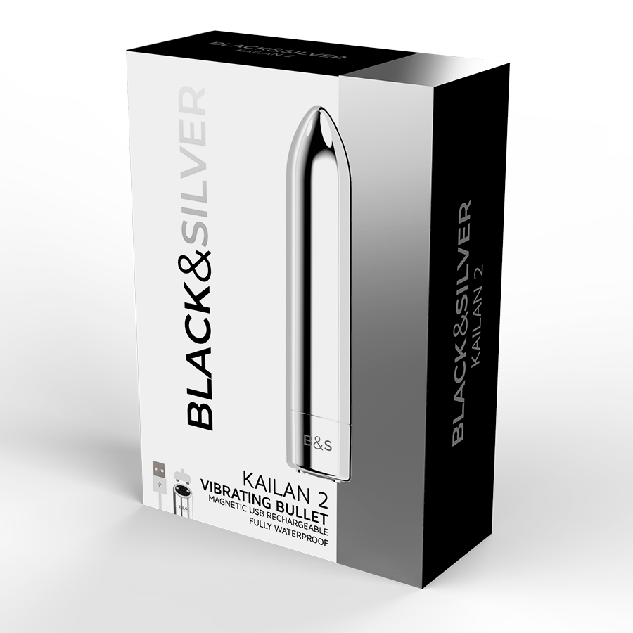 BLACK&SILVER - KAILAN 2 SILVER VIBRATING MAGNETIC BULLET - My naughty haven #