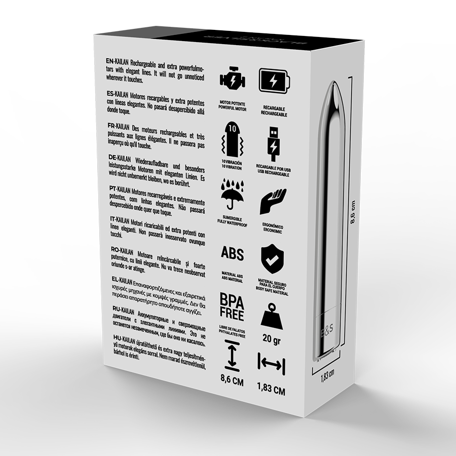 BLACK&SILVER - KAILAN 2 SILVER VIBRATING MAGNETIC BULLET - My naughty haven #