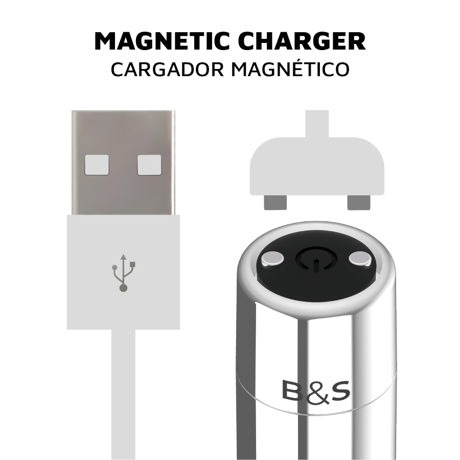 BLACK&SILVER - KAILAN 2 SILVER VIBRATING MAGNETIC BULLET - My naughty haven #