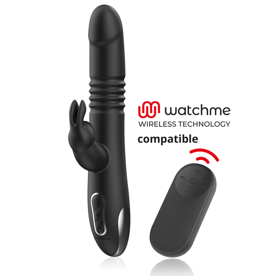 BLACK&SILVER - KENJI UP & DOWN RABBIT VIBRATOR + WATCHME REMOTE CONTROL - My naughty haven #