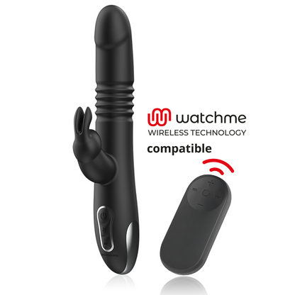 BLACK&SILVER - KENJI UP & DOWN RABBIT VIBRATOR + WATCHME REMOTE CONTROL - My naughty haven #