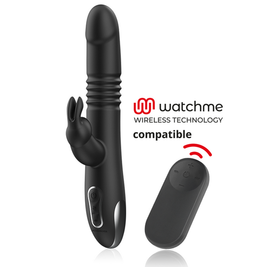 BLACK&SILVER - KENJI UP & DOWN RABBIT VIBRATOR + WATCHME REMOTE CONTROL - My naughty haven #