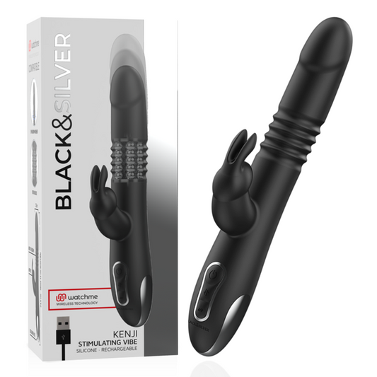BLACK&SILVER - KENJI UP & DOWN RABBIT VIBRATOR + WATCHME REMOTE CONTROL - My naughty haven #