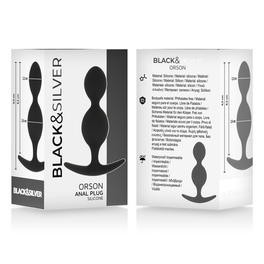 BLACK&SILVER - ORSON PLUG SILICONE 2 ANAL WAVES 9 CM - My naughty haven #