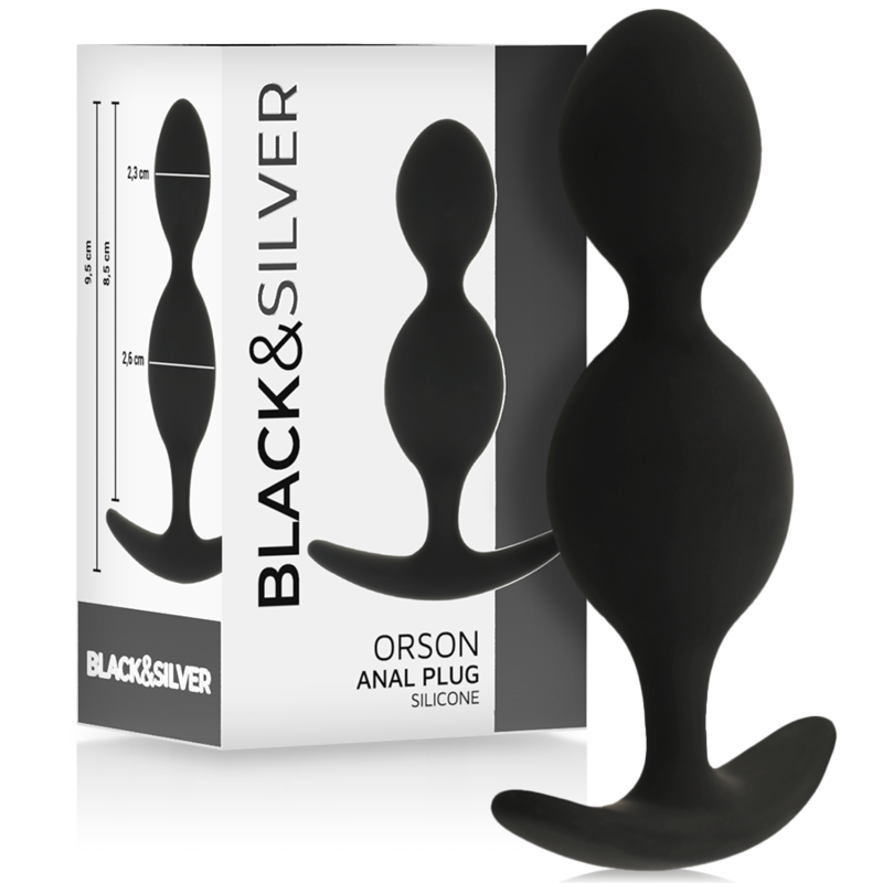 BLACK&SILVER - ORSON PLUG SILICONE 2 ANAL WAVES 9 CM - My naughty haven #