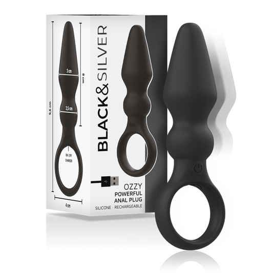 BLACK&SILVER - OZZY POWERFUL SILICONE ANAL PLUG - My naughty haven #