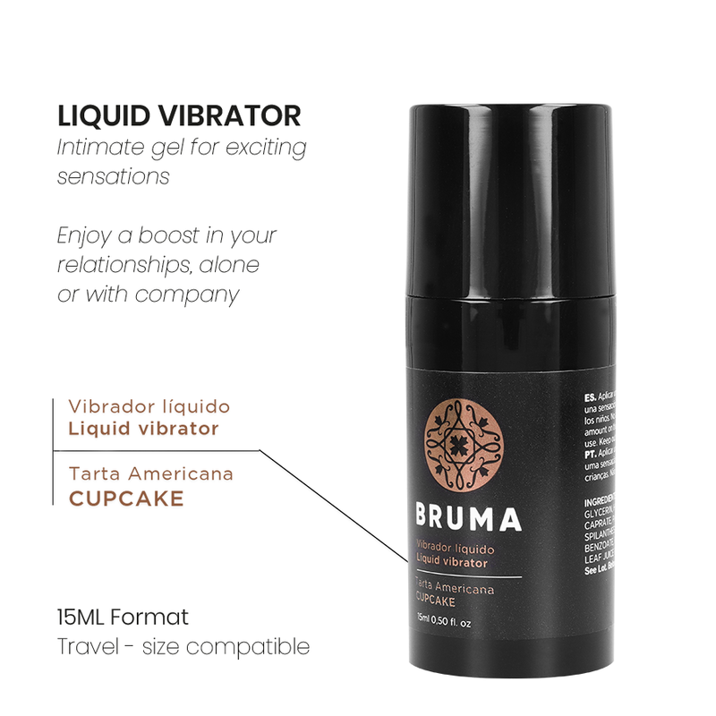 BRUMA - LIQUID VIBRATOR ULTRA SLIDING CUPCAKE 15 ML - My naughty haven #