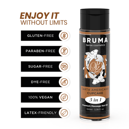 BRUMA - PREMIUM MASSAGE HOT OIL CUPCAKE 3 IN 1 - 100 ML - My naughty haven #