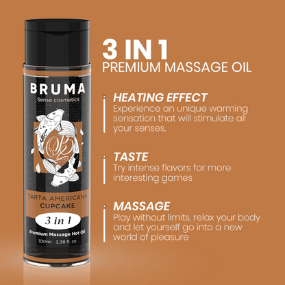 BRUMA - PREMIUM MASSAGE HOT OIL CUPCAKE 3 IN 1 - 100 ML - My naughty haven #