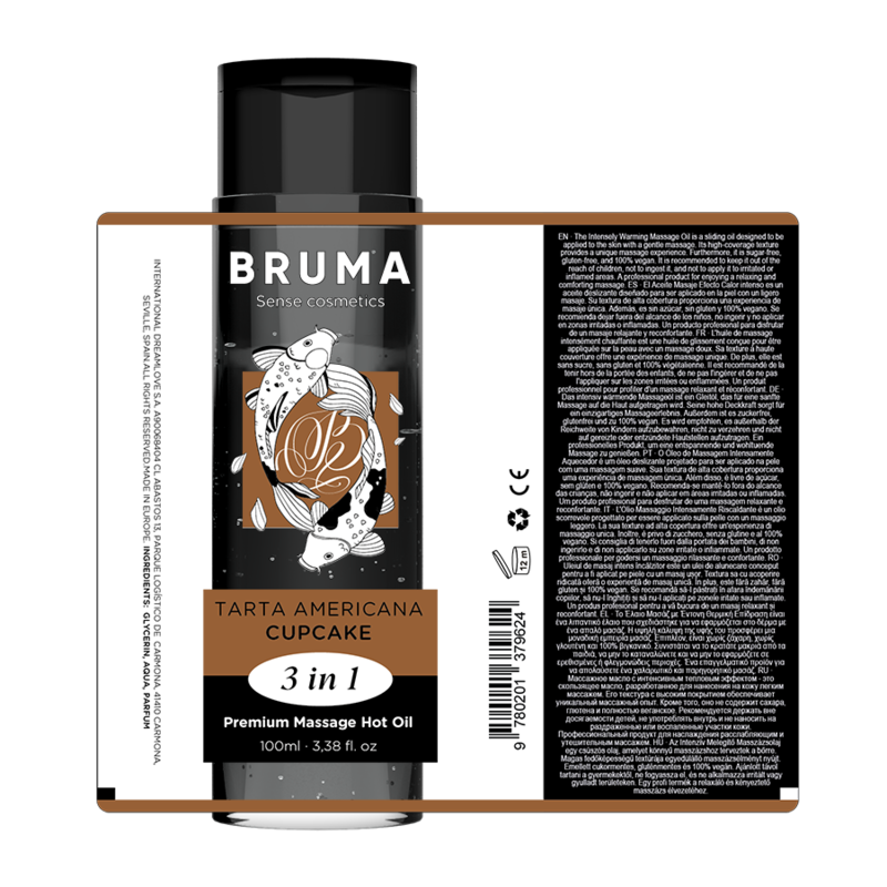 BRUMA - PREMIUM MASSAGE HOT OIL CUPCAKE 3 IN 1 - 100 ML - My naughty haven #