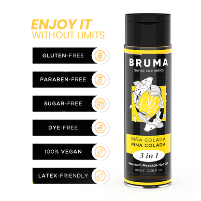 BRUMA - PREMIUM MASSAGE HOT OIL PINA COLADA 3 IN 1 - 100 ML - My naughty haven #