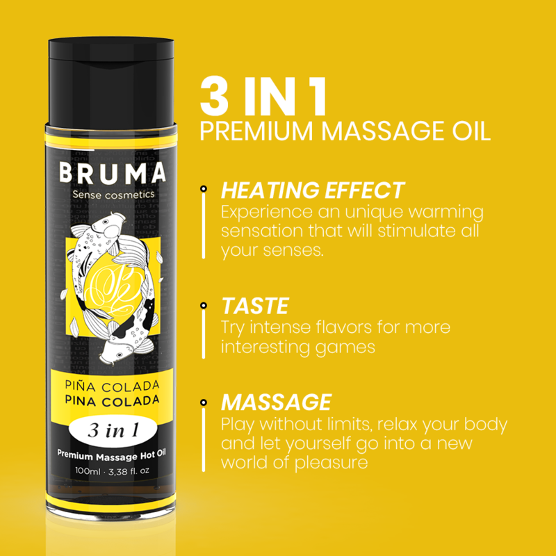 BRUMA - PREMIUM MASSAGE HOT OIL PINA COLADA 3 IN 1 - 100 ML - My naughty haven #