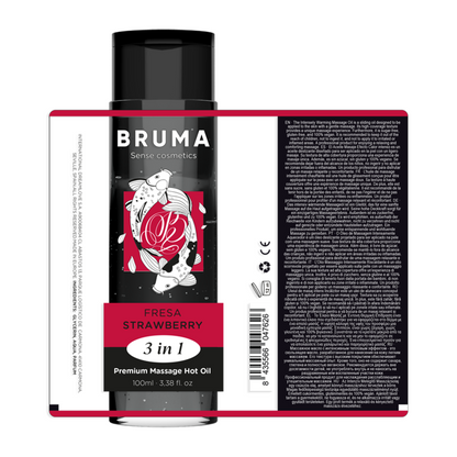 BRUMA - PREMIUM MASSAGE HOT OIL STRAWBERRY 3 IN 1 - 100 ML - My naughty haven #