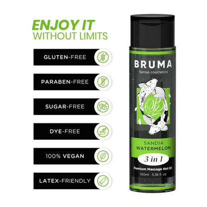 BRUMA - PREMIUM MASSAGE HOT OIL WATERMELON 3 IN 1 - 100 ML - My naughty haven #