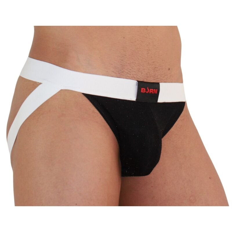BURN - 004 JOCK SHINY BLACK / WHITE S - My naughty haven #