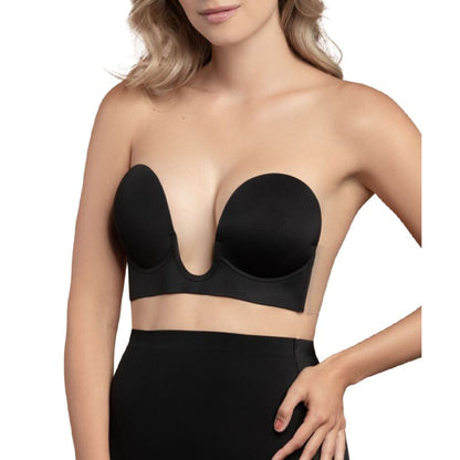 BYE-BRA - BRA WITHOUT HANDLES SHAPE U BLACK CUP A - My naughty haven #