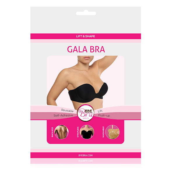 BYE-BRA - Силиконов сутиен Gala Bra за рокли с гол гръб – Black, Cup A