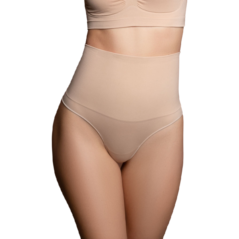 BYE-BRA - THONG STYLE SEAMLESS GIRDLE BEIGE SIZE S - My naughty haven #