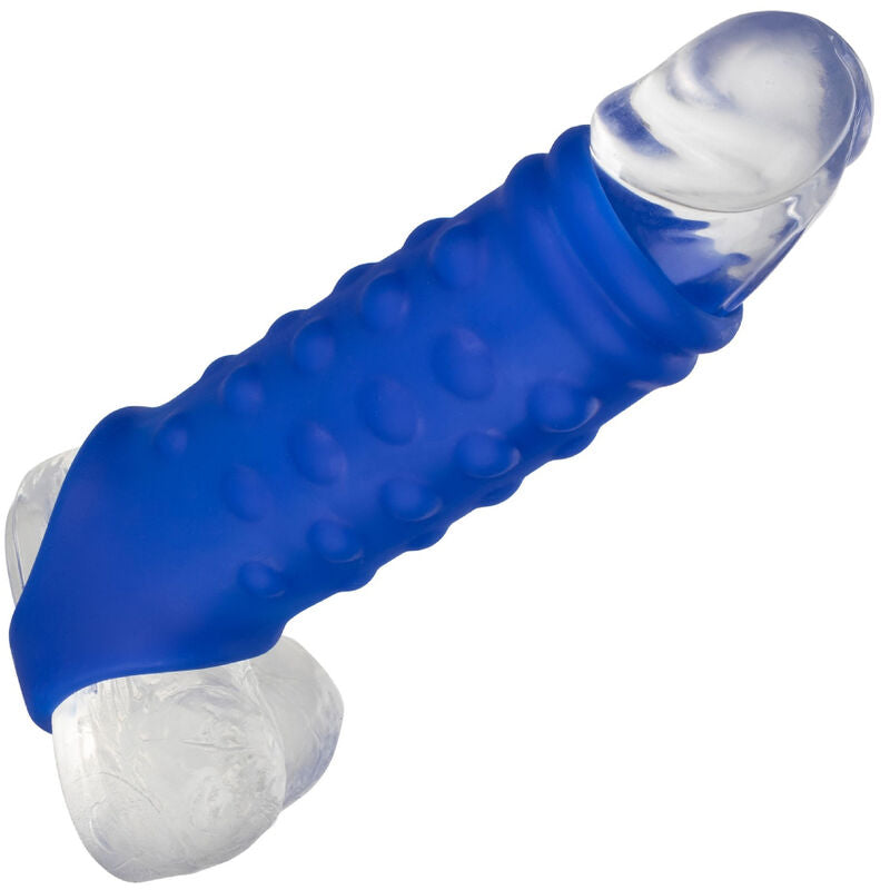 CALEXOTICS - ADMIRAL BEADED PENIS COVER LIQUID SILICONE BLUE - My naughty haven #
