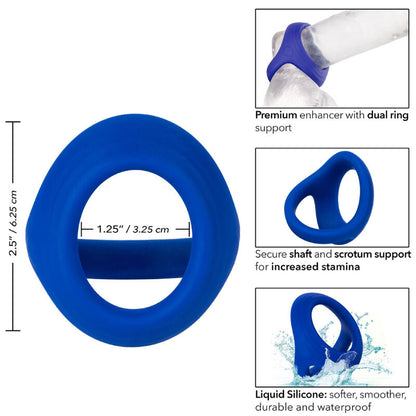 CALEXOTICS - ADMIRAL COCK BALL DUAL RING BLUE - My naughty haven #