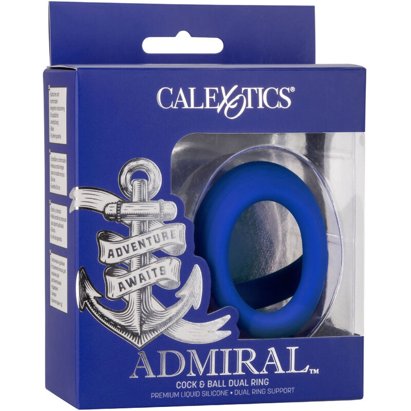 CALEXOTICS - ADMIRAL COCK BALL DUAL RING BLUE - My naughty haven #