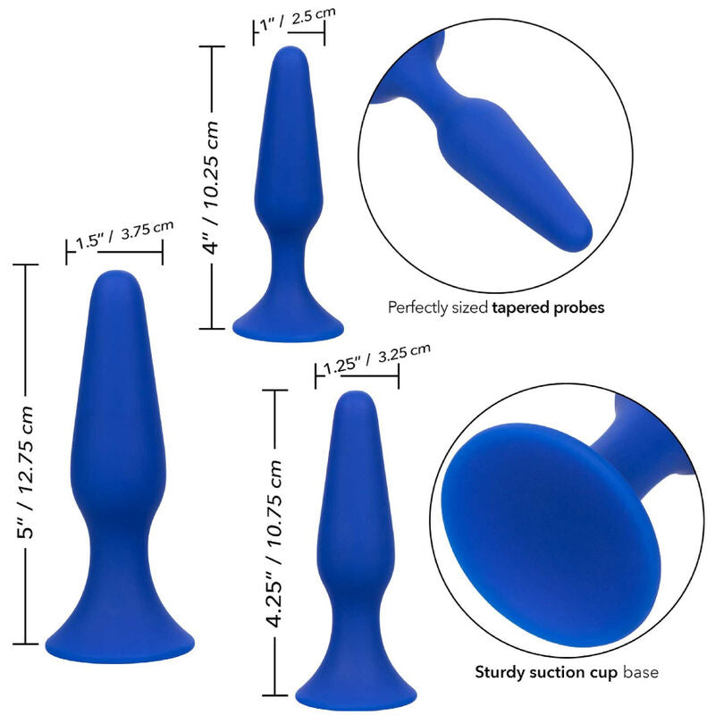 CALEXOTICS - ADMIRAL KIT 3 ANAL PLUG BLUE - My naughty haven #