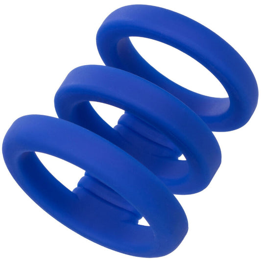 CALEXOTICS - ADMIRAL TRIPLE COCK CAGE BLUE - My naughty haven #