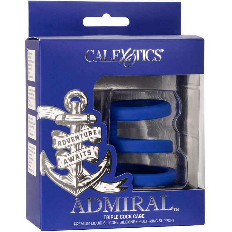 CALEXOTICS - ADMIRAL TRIPLE COCK CAGE BLUE - My naughty haven #
