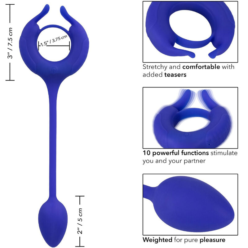 CALEXOTICS - ADMIRAL WEIGHTED COCK RING BLUE - My naughty haven #
