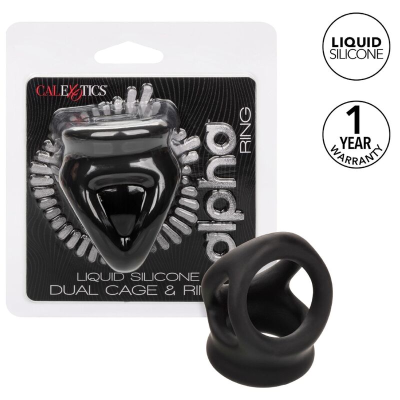 CALEXOTICS - ALPHA DUAL CAGE RING BLACK - My naughty haven #