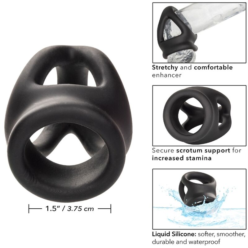 CALEXOTICS - ALPHA DUAL CAGE RING BLACK - My naughty haven #