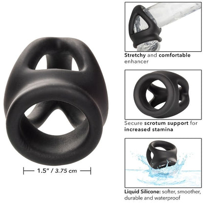 CALEXOTICS - ALPHA DUAL CAGE RING BLACK - My naughty haven #