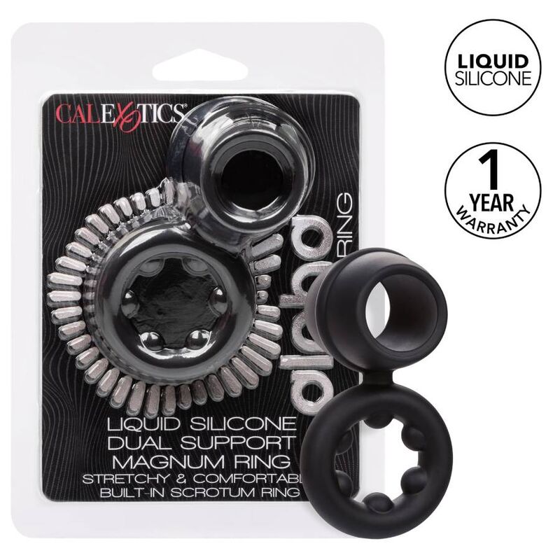 CALEXOTICS - ALPHA DUAL MAGNUM RING BLACK - My naughty haven #