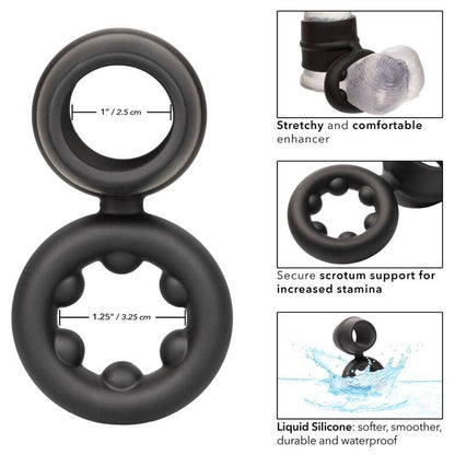 CALEXOTICS - ALPHA DUAL MAGNUM RING BLACK - My naughty haven #