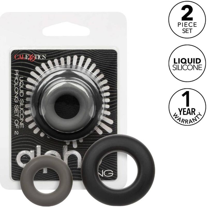 CALEXOTICS - ALPHA PROLONG SET OF 2 RING GREY - My naughty haven #