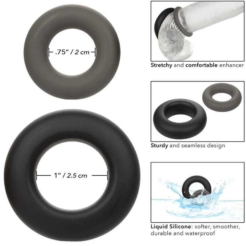 CALEXOTICS - ALPHA PROLONG SET OF 2 RING GREY - My naughty haven #